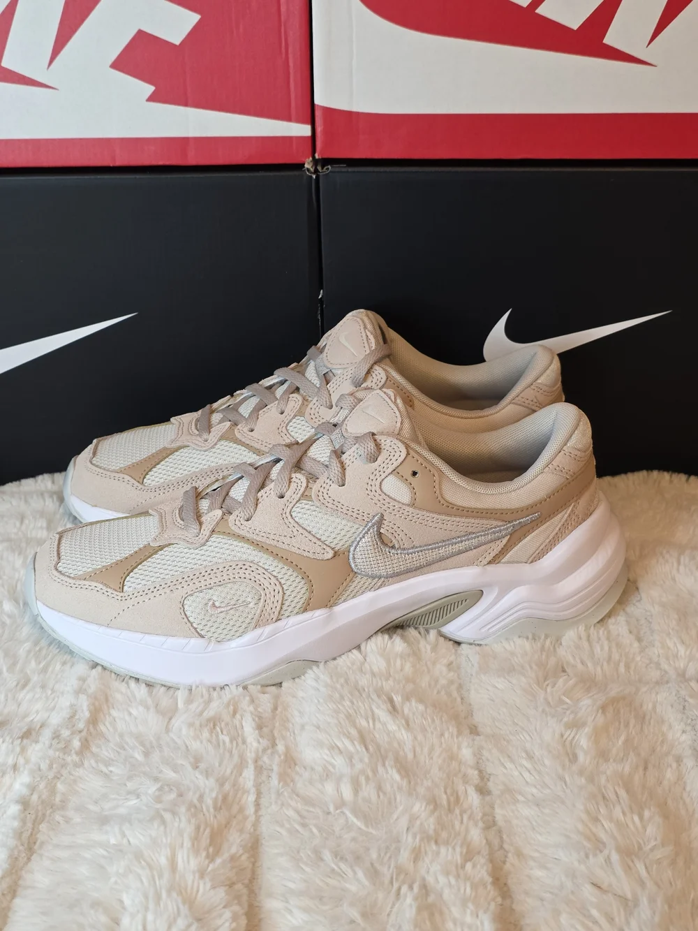Nike Women’s Beige Mesh Running Sneakers